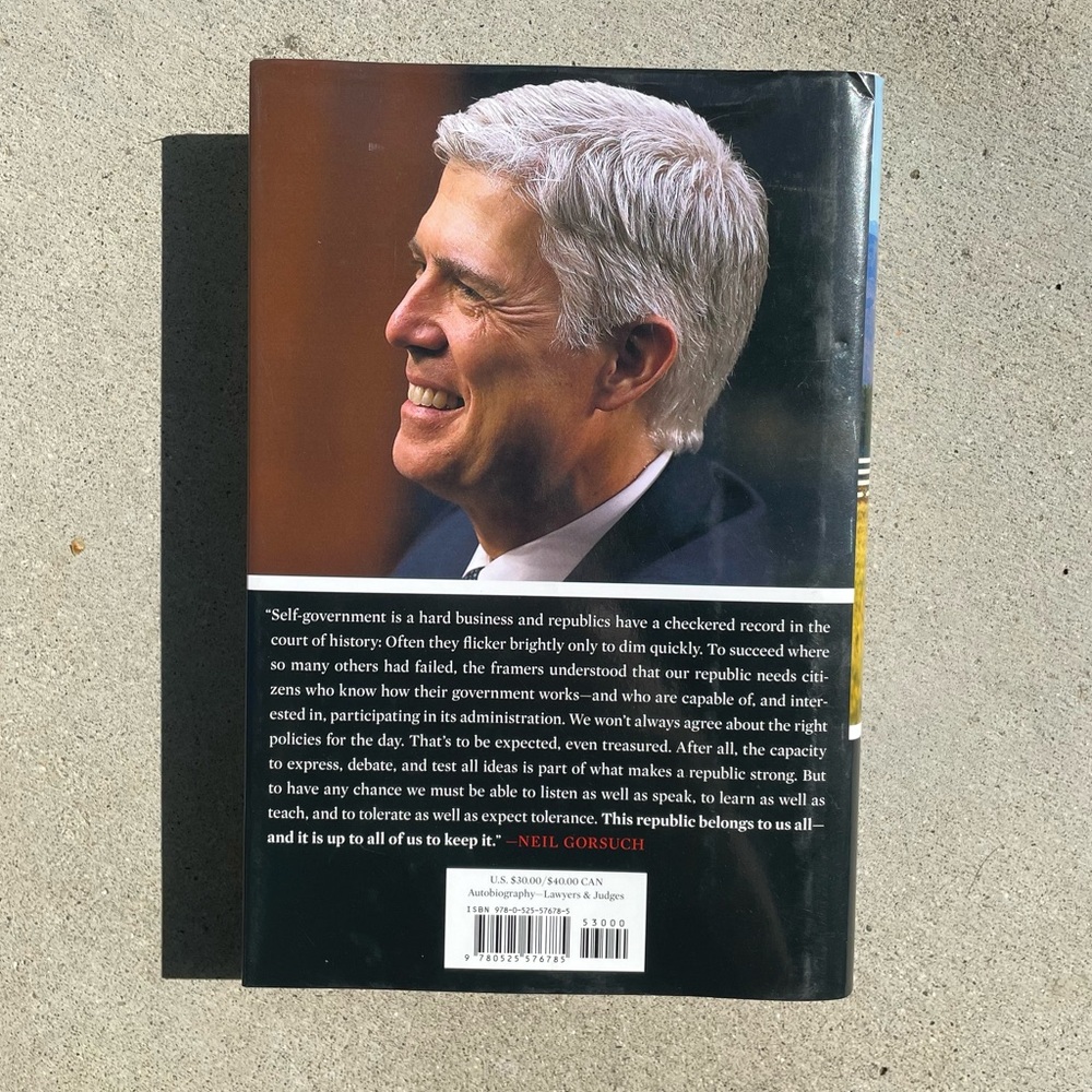 SCOTUS Justice Neil Gorsuch Signed 2019 Book A Republic If You Can Keep It HC/DJ - Picture 7 of 9
